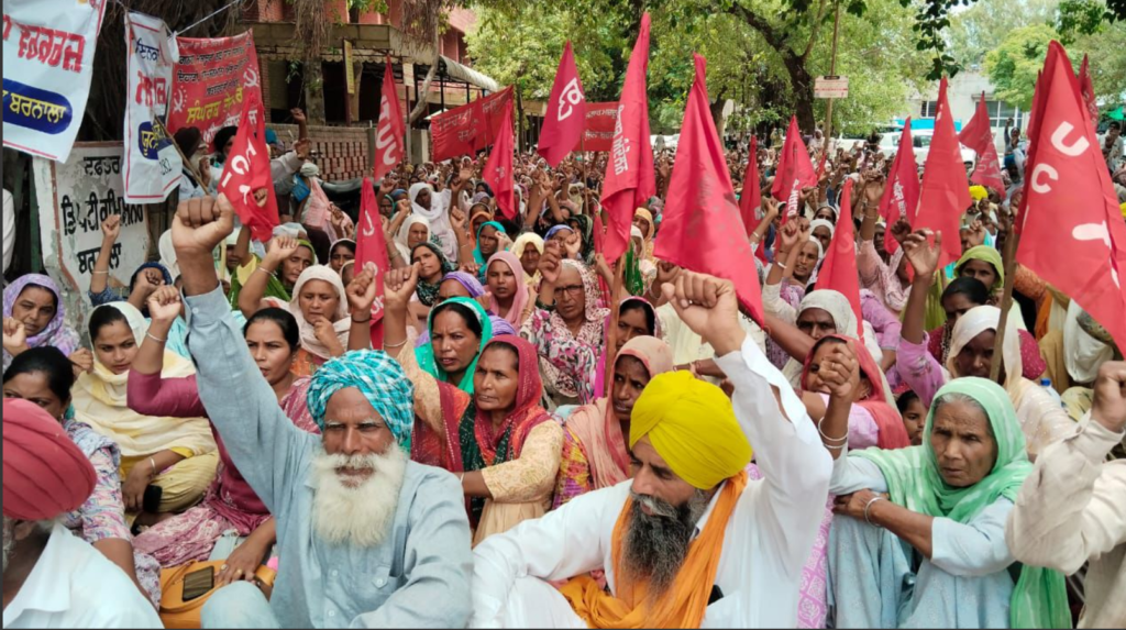 Massive Demonstration Was Organised By 4 Mnrega Workers Unions - Cpi(ml 